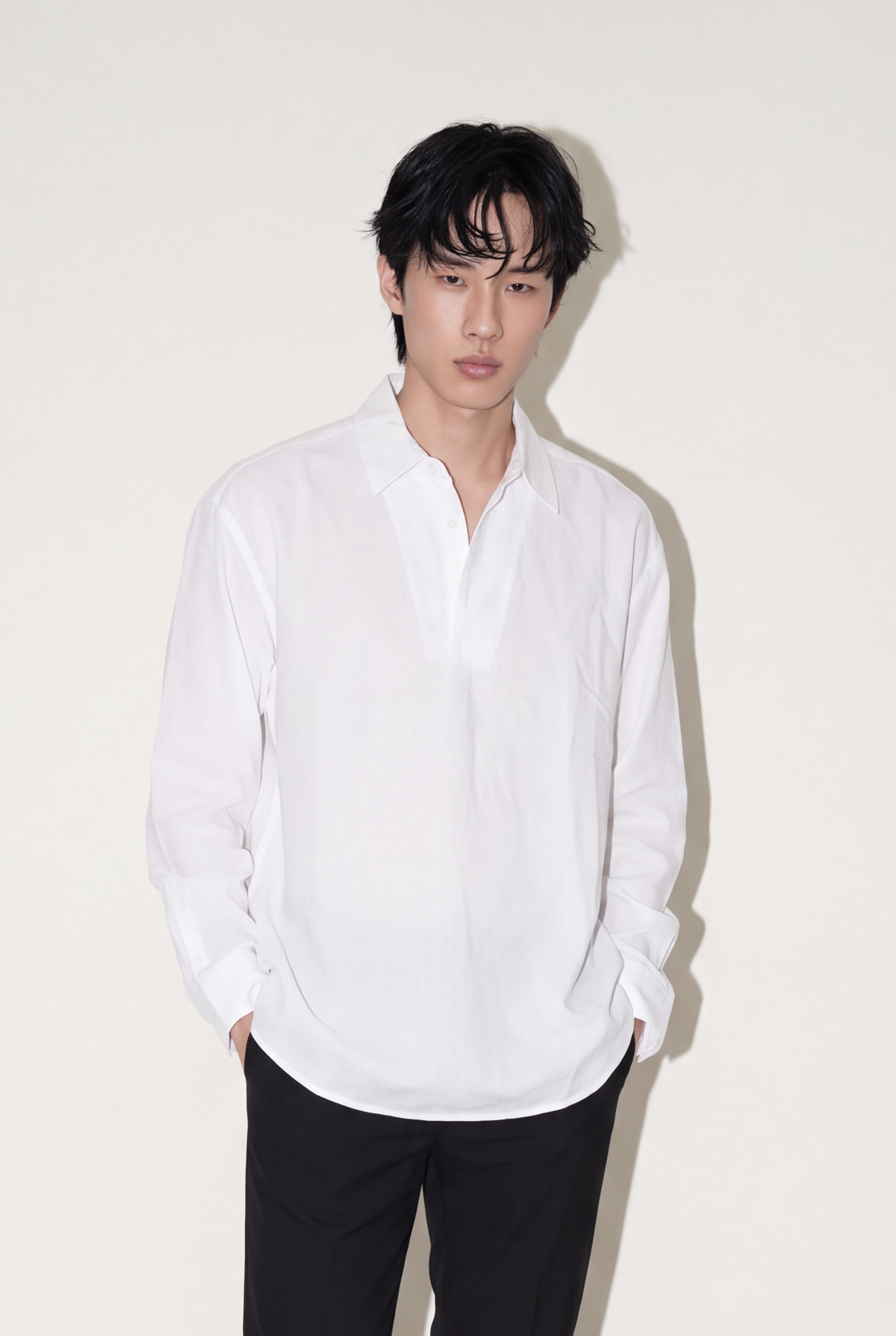 men's quarter button shirt