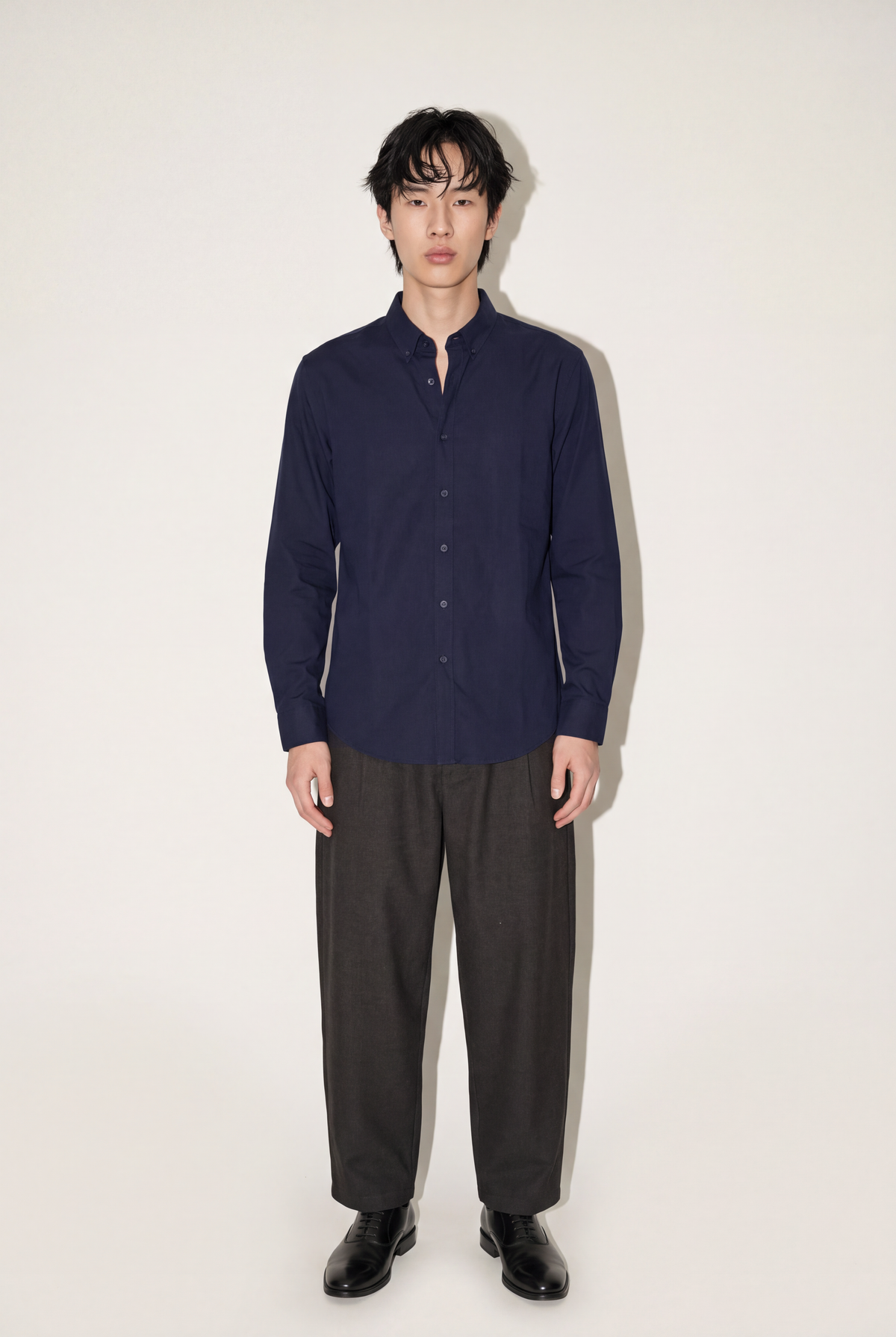 men's collar button formal shirt