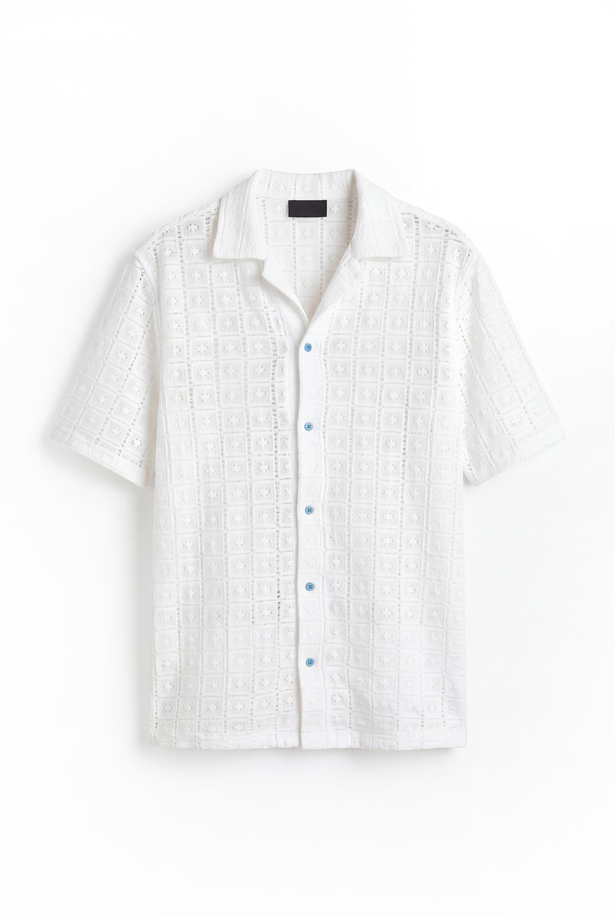 men's crochet knit shirt
