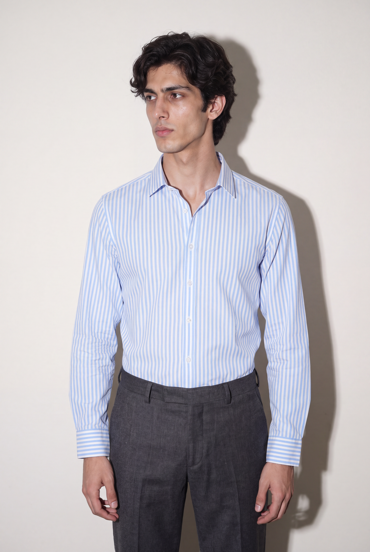 Men's multi clr striped shirt