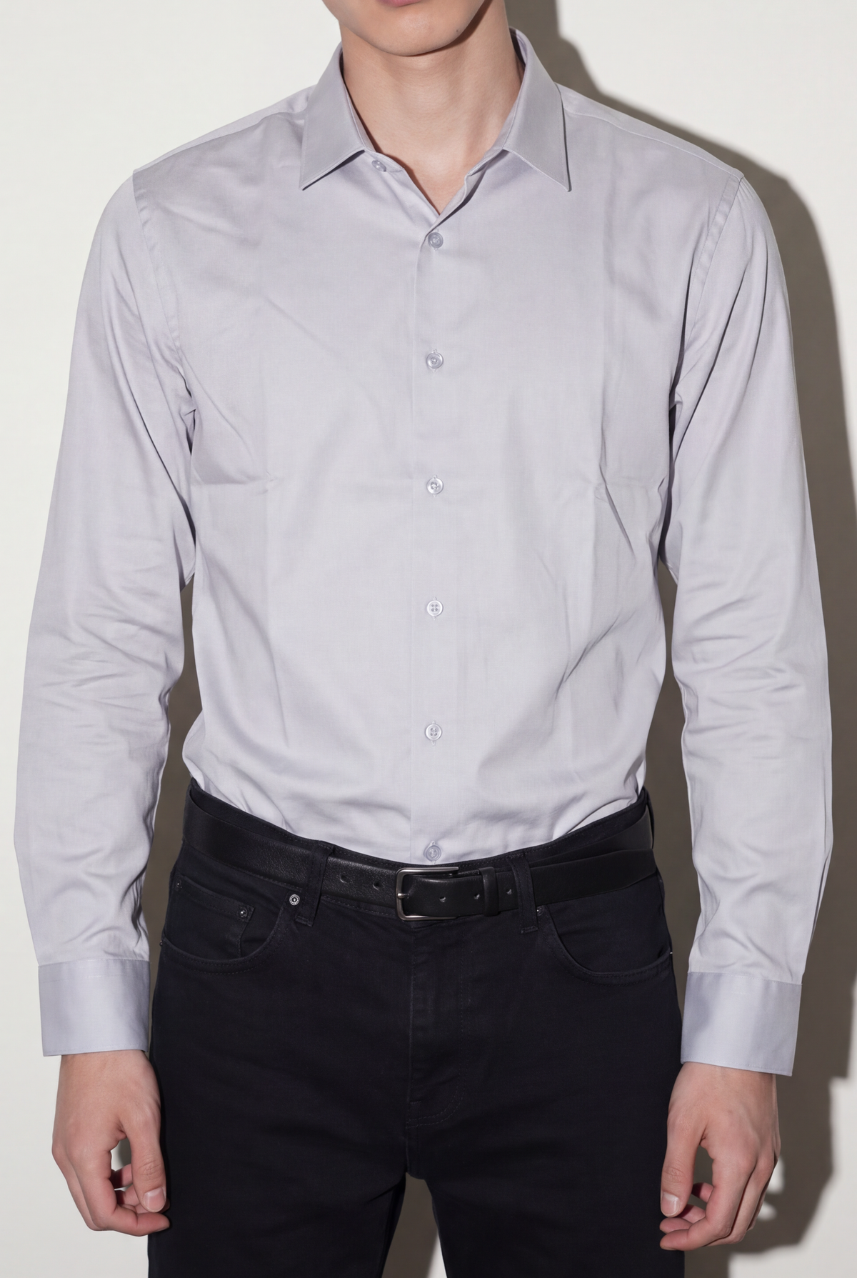 Men's vertical striped net shirt